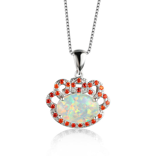Platinum crab-shaped Australian pearl necklace