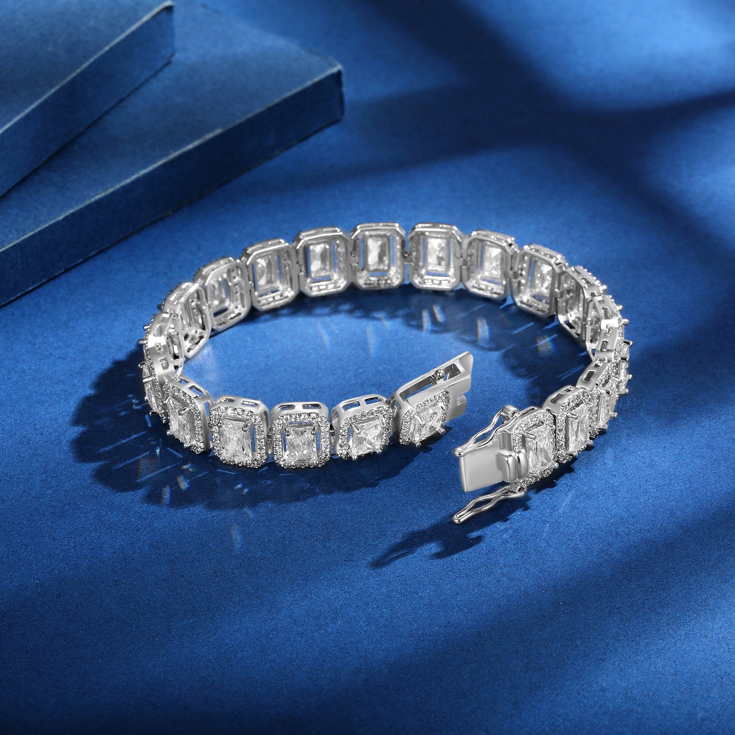 Women&Men's Hip-Hop Inlaid Zircon Cuban Tennis Bracelet