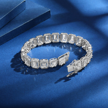 Women&Men's Hip-Hop Inlaid Zircon Cuban Tennis Bracelet