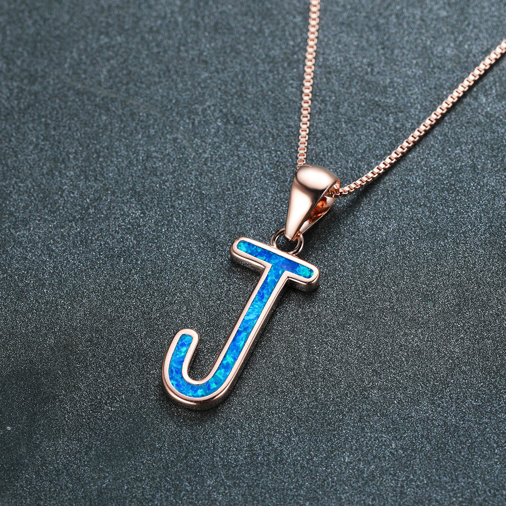 Opal Letter J Necklace
