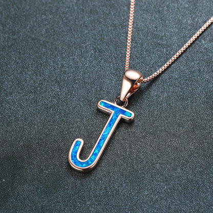 Opal Letter J Necklace