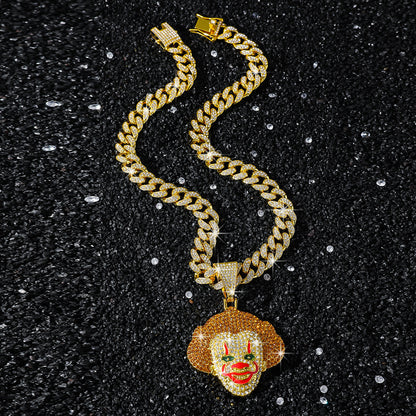 Hip-Hop Classic Clown Cuban Chain Pendant Necklace