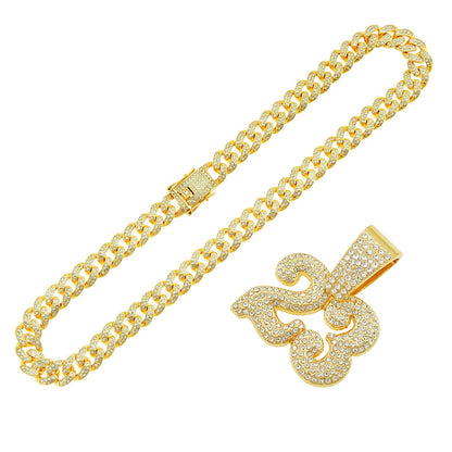 Hip-Hop Number 23 Cuban Chain Pendant Necklace
