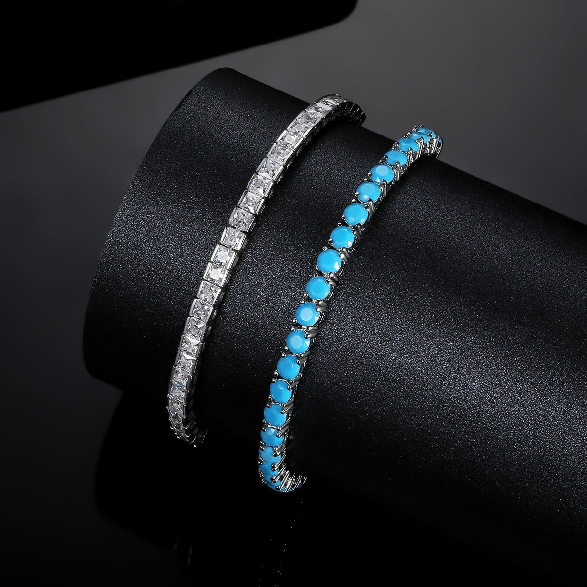 Women&Men's 3-4mm Square Zircon Tennis Ball Adjustable Bracelet With Drawstring
