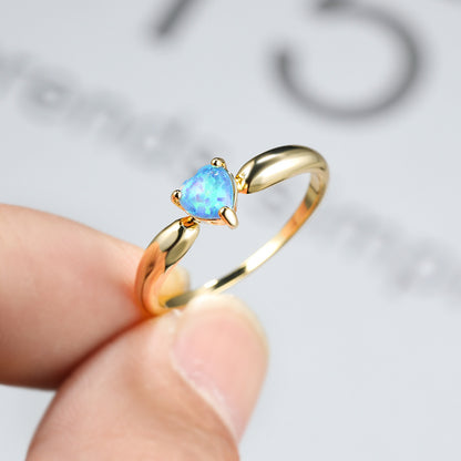 Women's Heart Opal Minimalist Ring