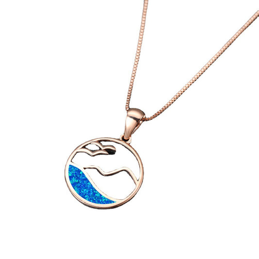 Opal Round Wave Necklace