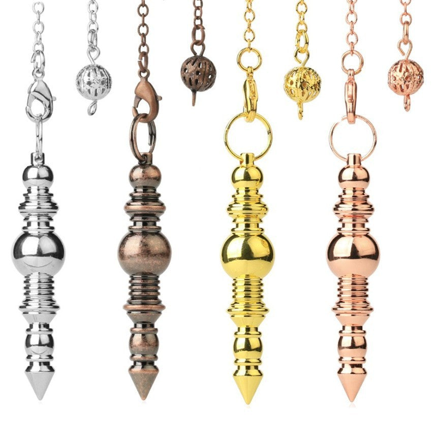 Copper Fm Independent Necklace Threaded Chain Cone-Shaped Gyroscope Spirit Pendulum