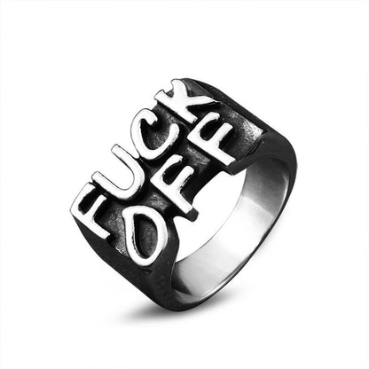 Personalized, minimalist, retro-style men's letter ring
