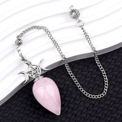 Natural crystal water droplet three-phase moon spirit pendulum