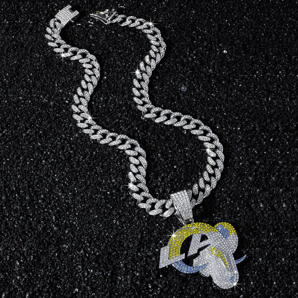 Trendy Hip-Hop Style Team Logo Cuban Chain Pendant Necklace