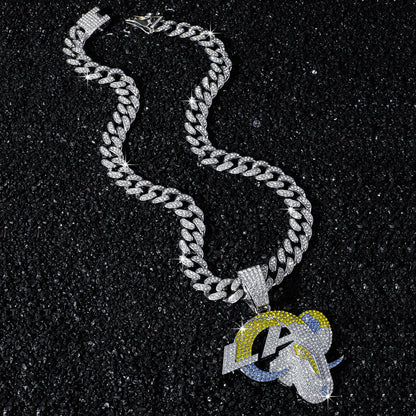 Trendy Hip-Hop Style Team Logo Cuban Chain Pendant Necklace