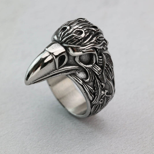 Vintage Solid Stainless Steel Bold Eagle Embossed Ring for Men
