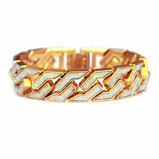 Hip-Hop Geometric Gold Glitter Bracelet