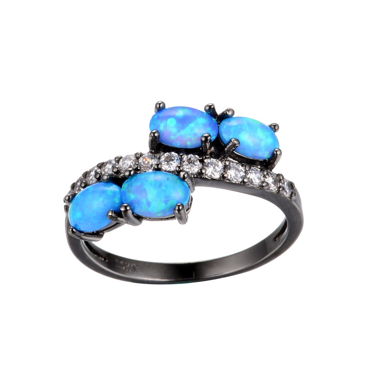 Women's Multi Oval Opal With Zirconia Ring