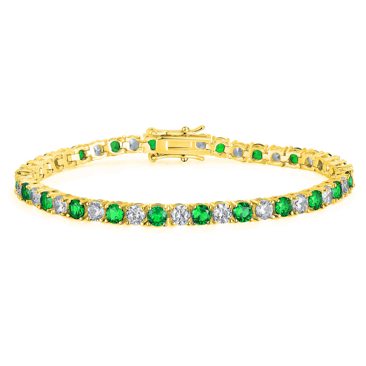Women&Men's Round 4mm Eight-Shaped Buckle Zircon Tennis Bracelet