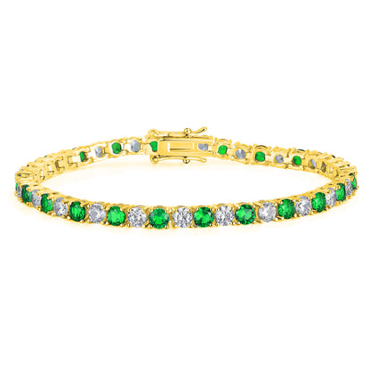Women&Men's Round 4mm Eight-Shaped Buckle Zircon Tennis Bracelet