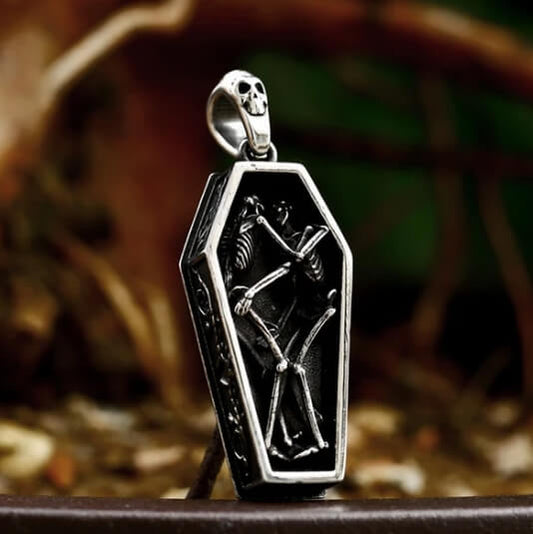 Men's Gothic-style Archangel Slaying Demon Shield Pendant Necklace