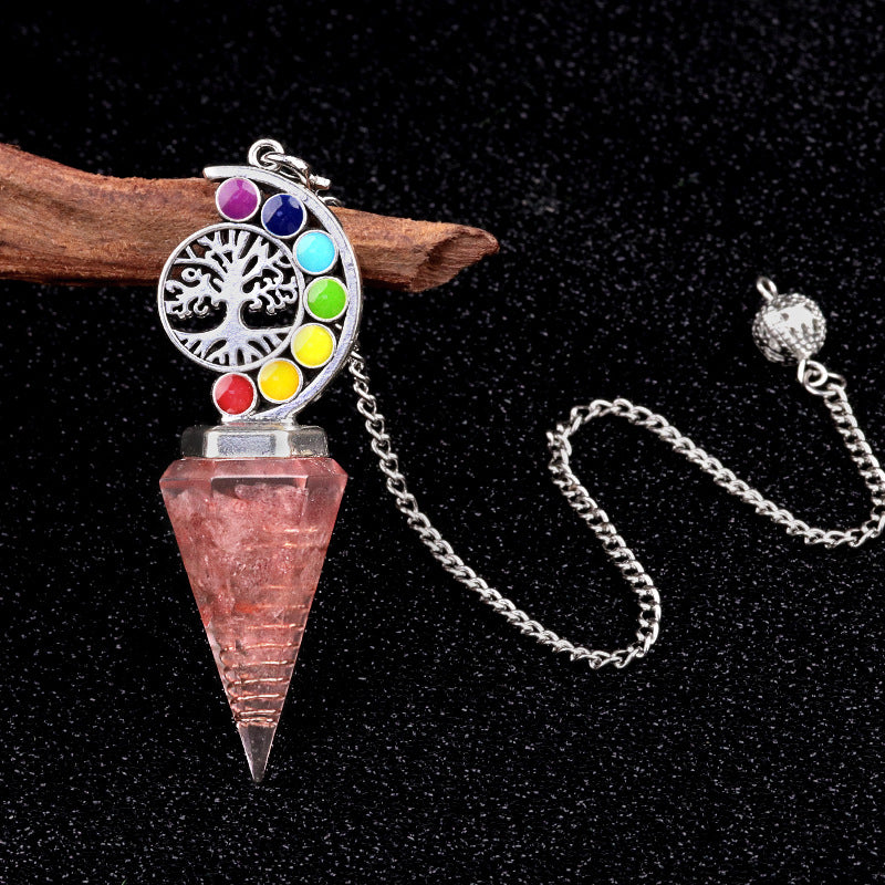 Colorful Life Tree Crystal Gravel Resin Spirit Pendulum