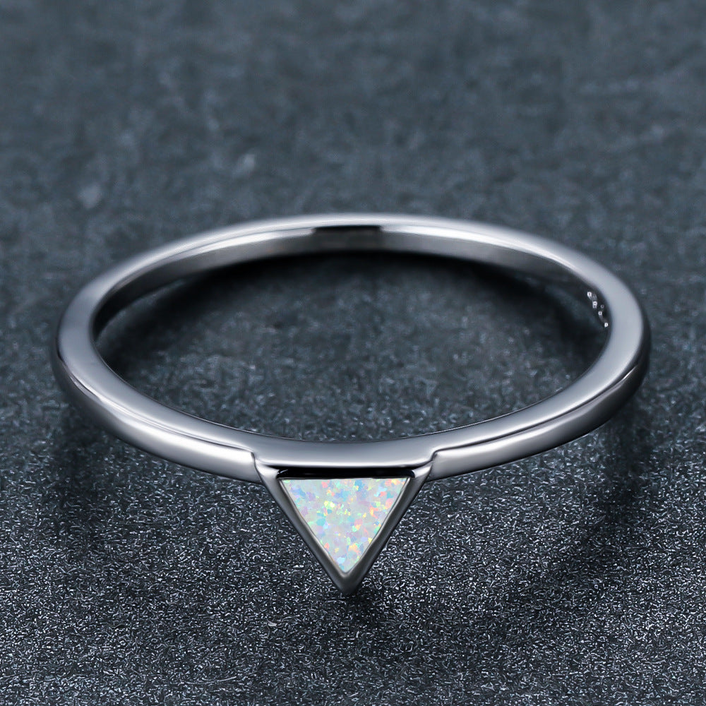 Women's Triangle Opal ring