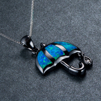 Opal Umbrella Pendant Necklace