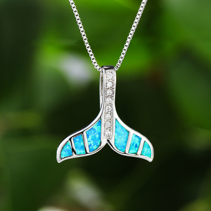 Opal Fish Tail Necklace