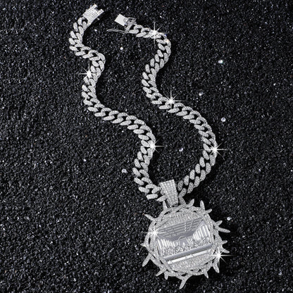 Hip-Hop Round Last Supper Cuban Chain Pendant Necklace