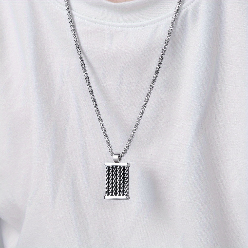 Fried Dough Twists Pattern Men's Pendant Necklace