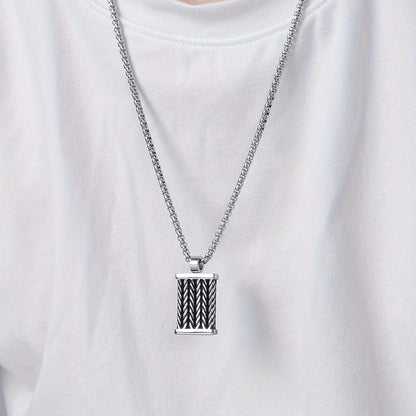 Fried Dough Twists Pattern Men's Pendant Necklace