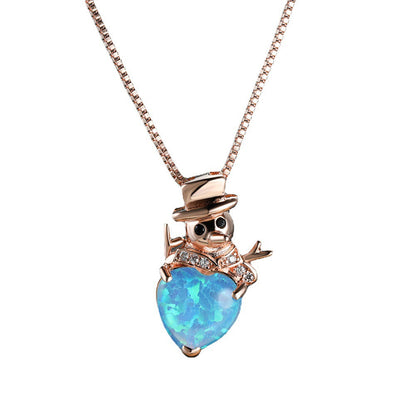 Auboo Cute Snowman Necklace