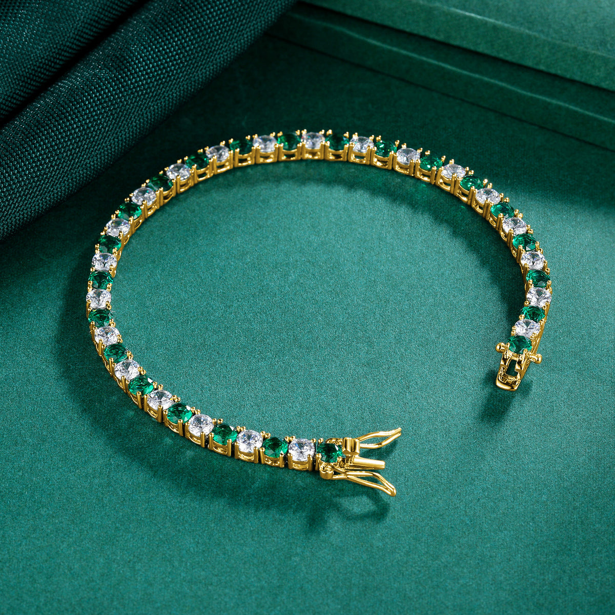 Women&Men's Round 4mm Eight-Shaped Buckle Zircon Tennis Bracelet