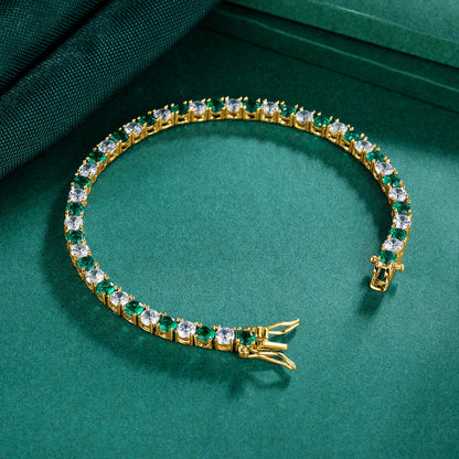 Women&Men's Round 4mm Eight-Shaped Buckle Zircon Tennis Bracelet