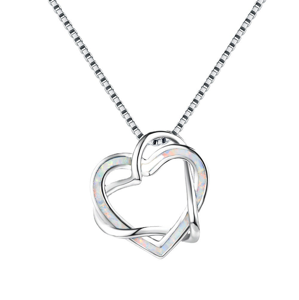 Aubert Double Heart Pendant Necklace
