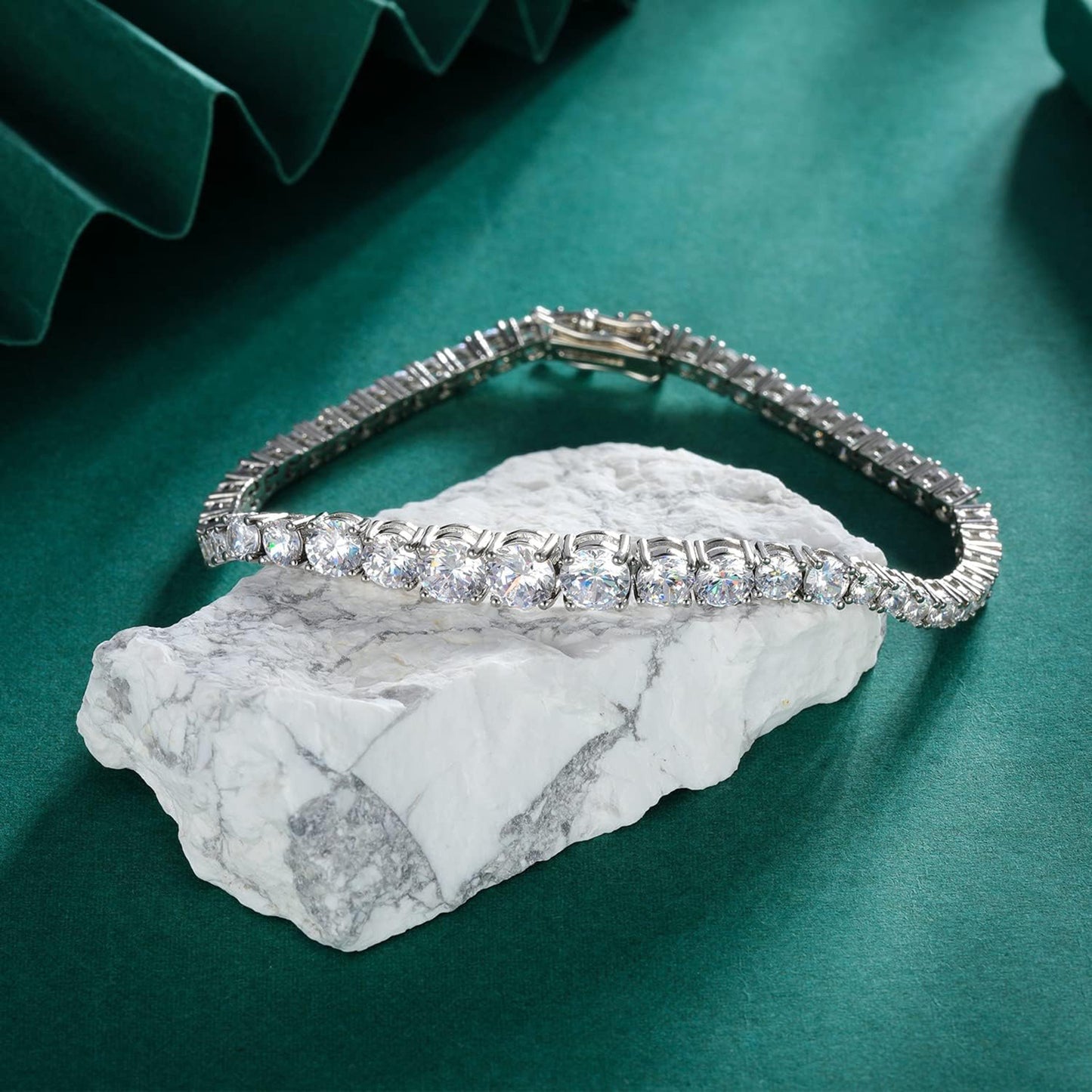 Women&Men's Gradient Size Tennis Ball Zircon Bracelet