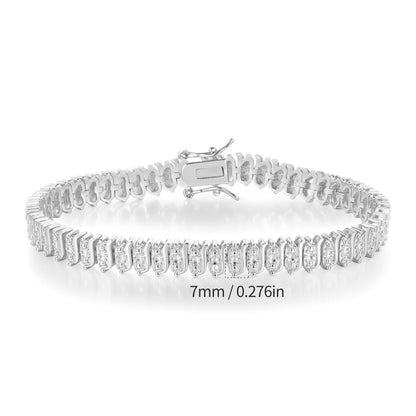 Women&Men's Hip-Hop Hollowed-Out Zircon Tennis Bracelet