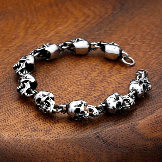 Men's Fashion Halloween  Skull Stainless Steel Bracelet