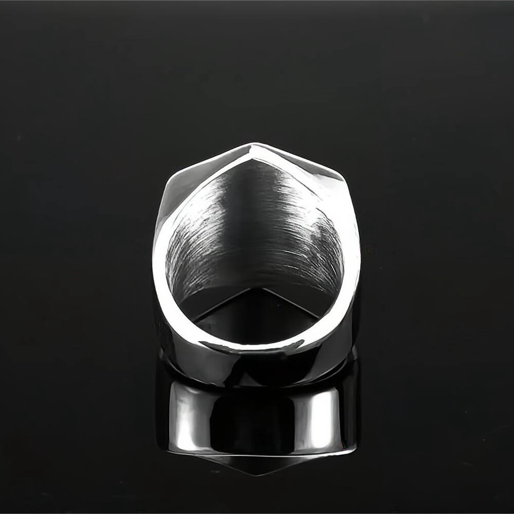 Vintage Nordic Solid Stainless Steel Viking Rune Vegvisir Compass Ring for Men