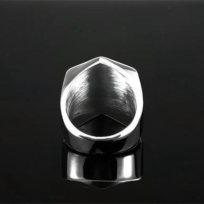Vintage Nordic Solid Stainless Steel Viking Rune Vegvisir Compass Ring for Men