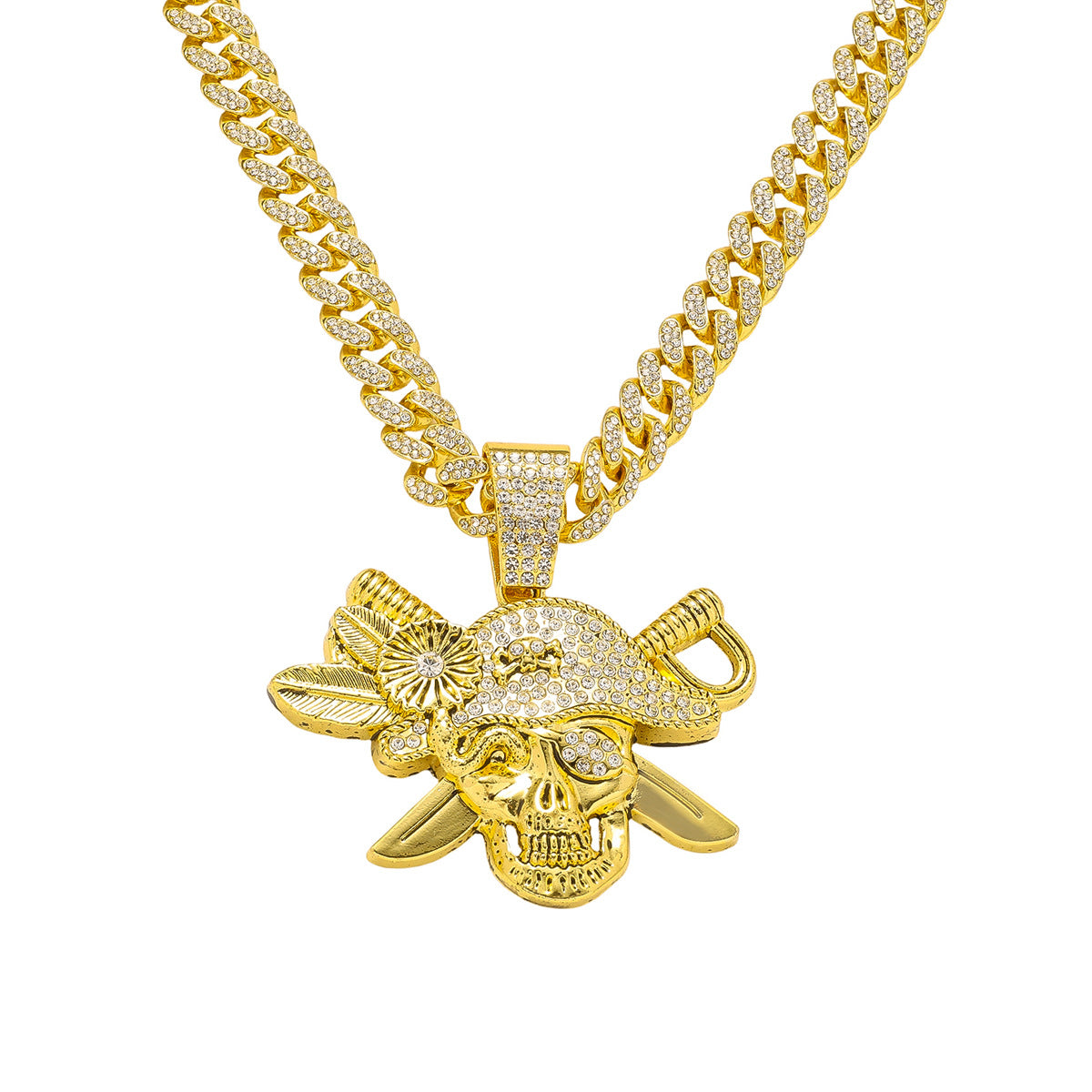 Hip-Hop Style Pirate Image Cuban Chain Pendant Necklace