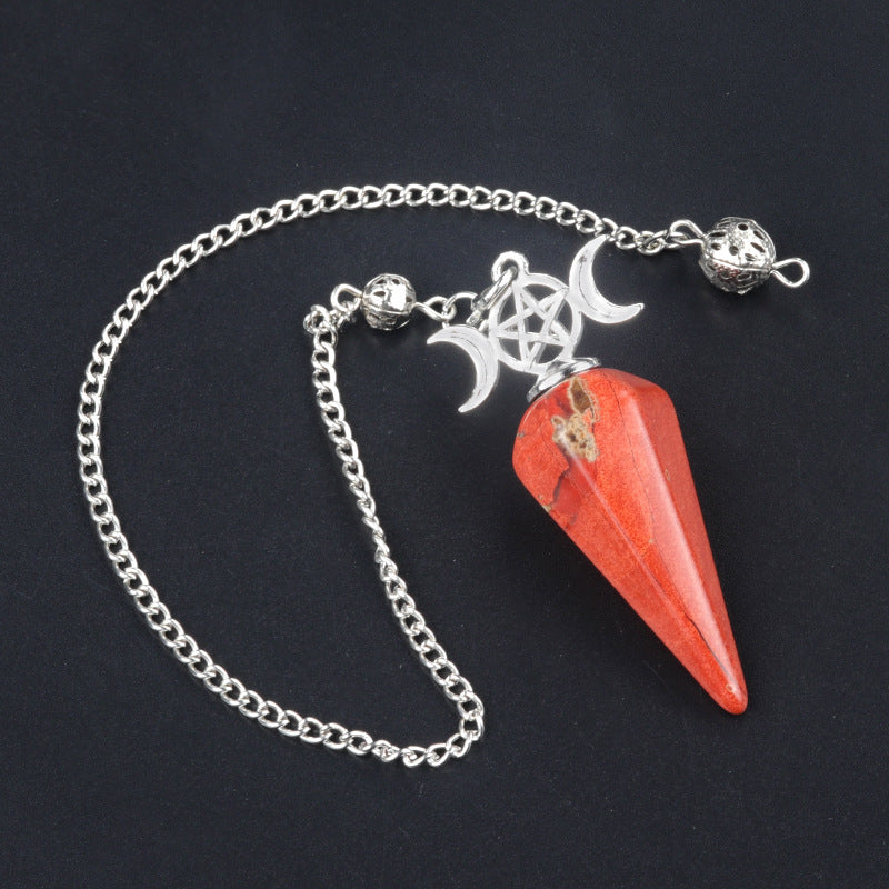 Three-phase moon meditation healing crystal hexagonal cone spirit pendulum