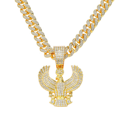 Hip-Hop Style Animal Eagle Cuban Chain Pendant Necklace