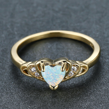 Women's Heart Opal Zirconia ring