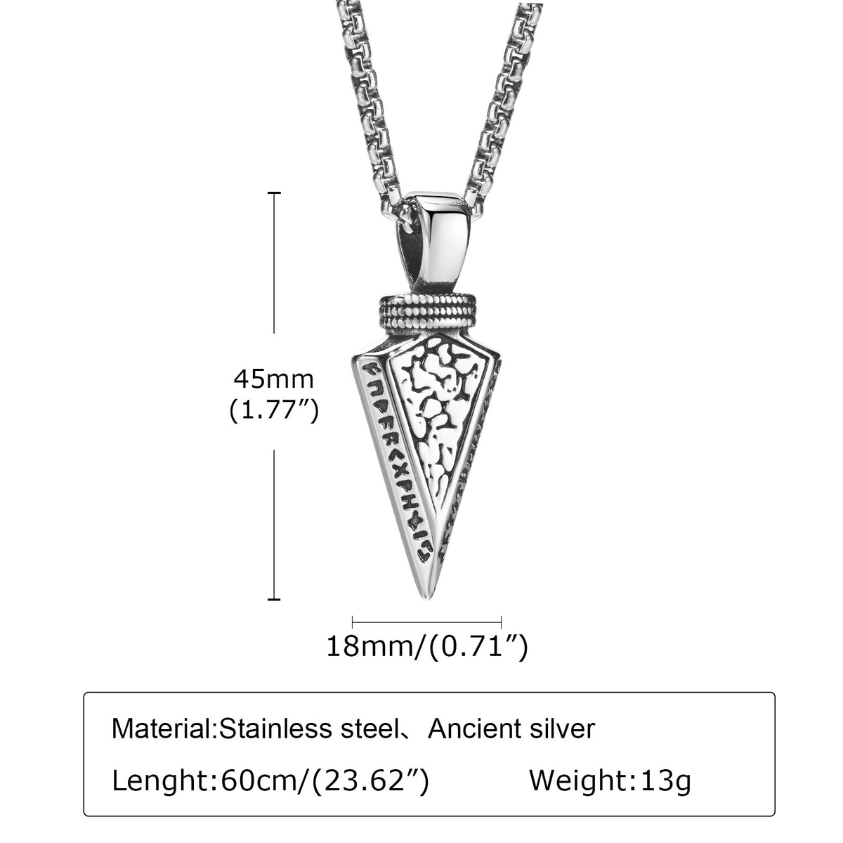 Men's Viking Arrow Pendant Necklace