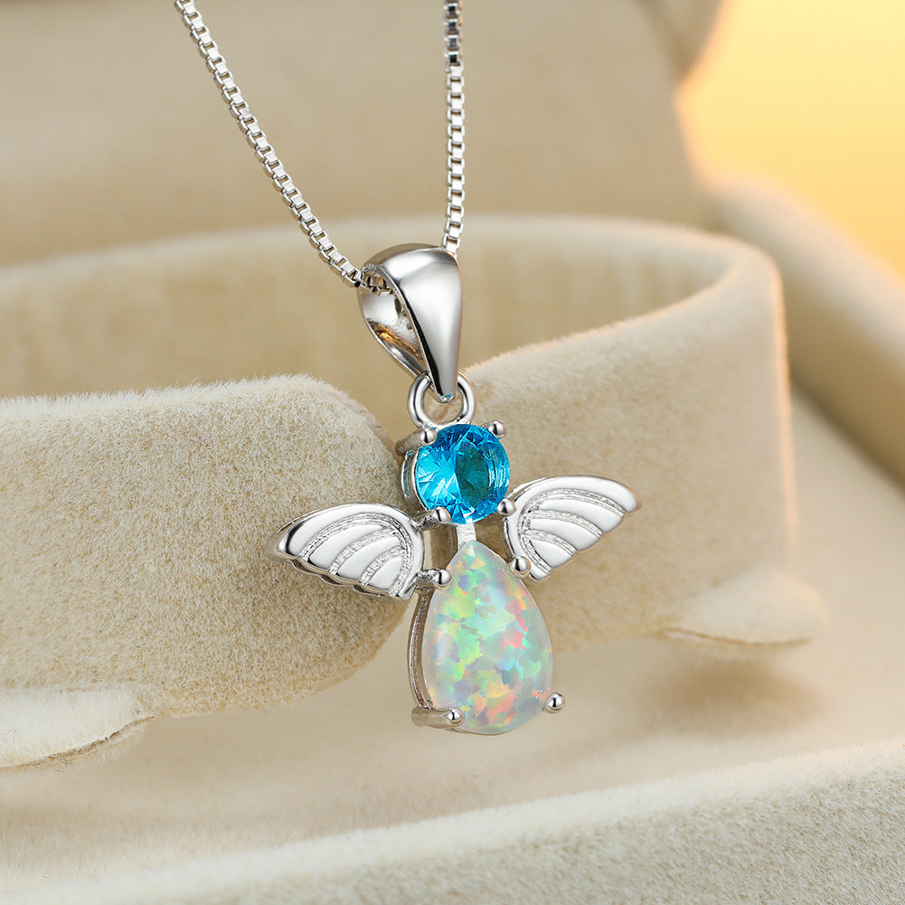 Ins with diamond Australian Baobao little angel pendant necklace