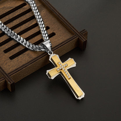 Fashionable And Minimalist Stainless Steel Cross Pendant Necklace