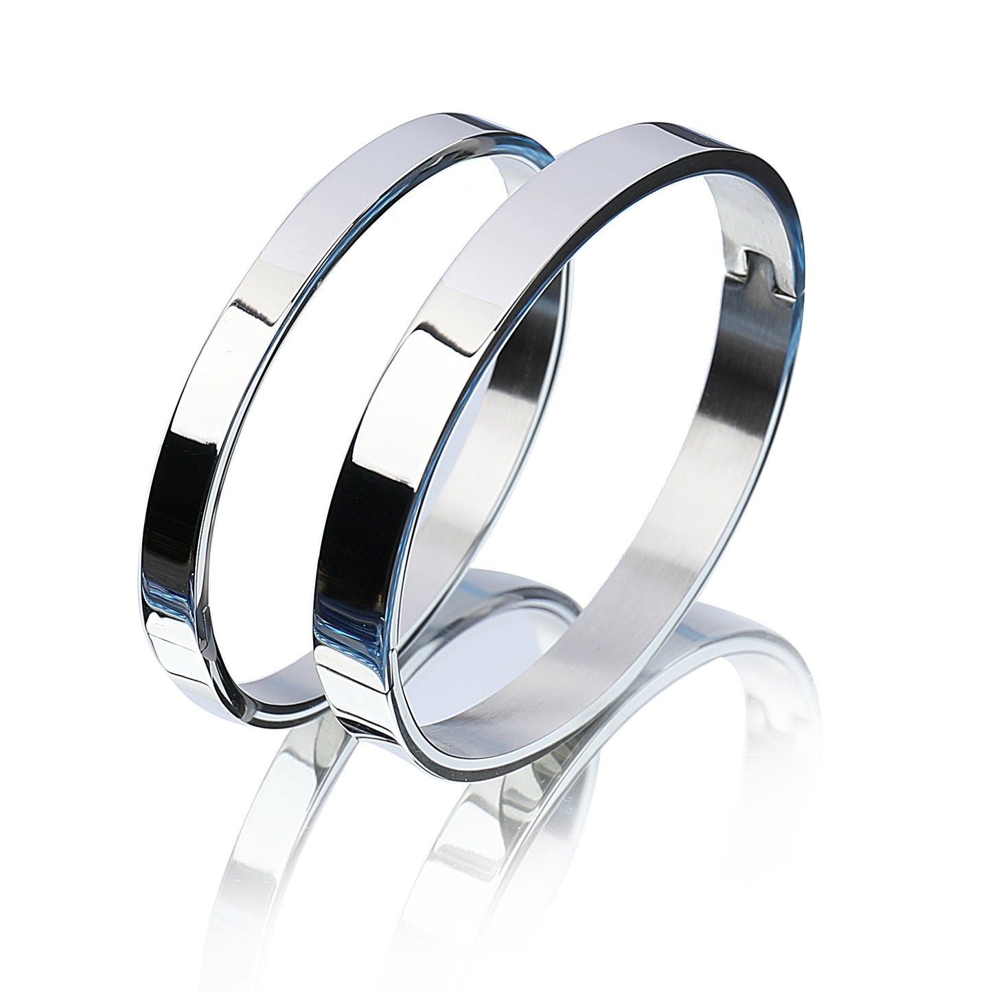 Men’s Minimalist Stainless Steel Cuff Bangle with Snap Clasp Fashion Wrist Jewelry