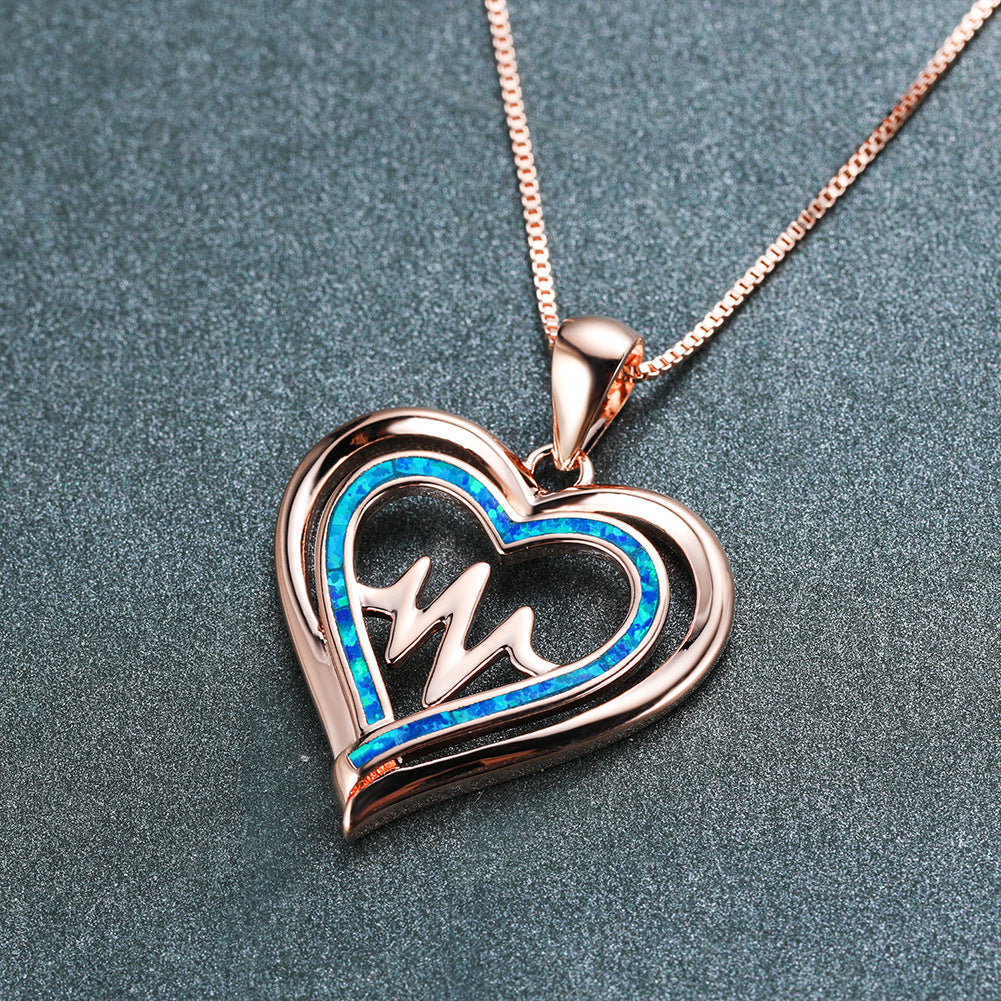 Opal Electrocardiogram Necklace