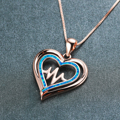 Opal Electrocardiogram Necklace