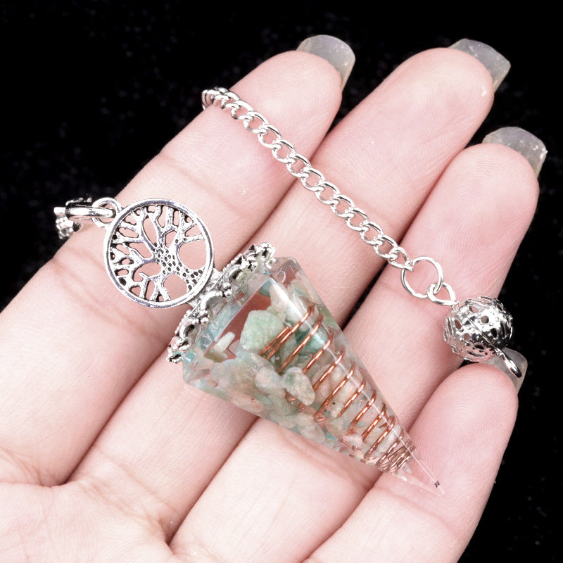 Crystal Life Tree Resin Gravel Spirit Pendulum