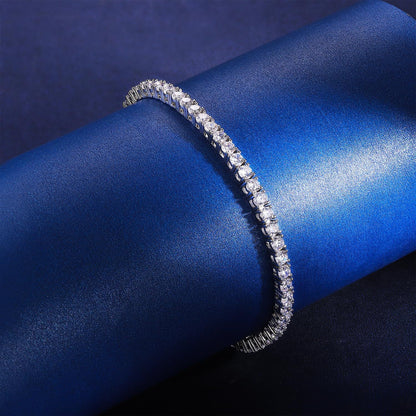 Women&Men's 2.5-3.5mm Four-Prong Set Zircon Tennis Bracelet