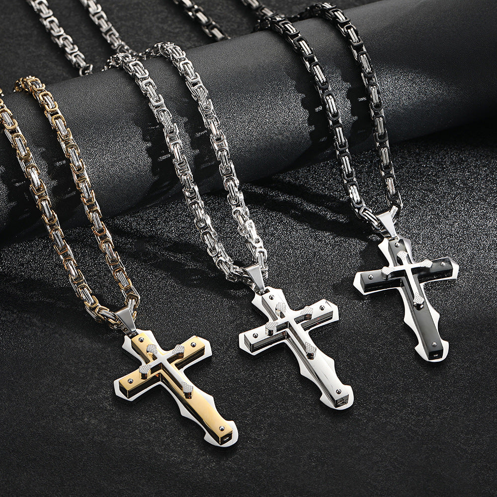 Men's Vintage Punk Cross Necklace